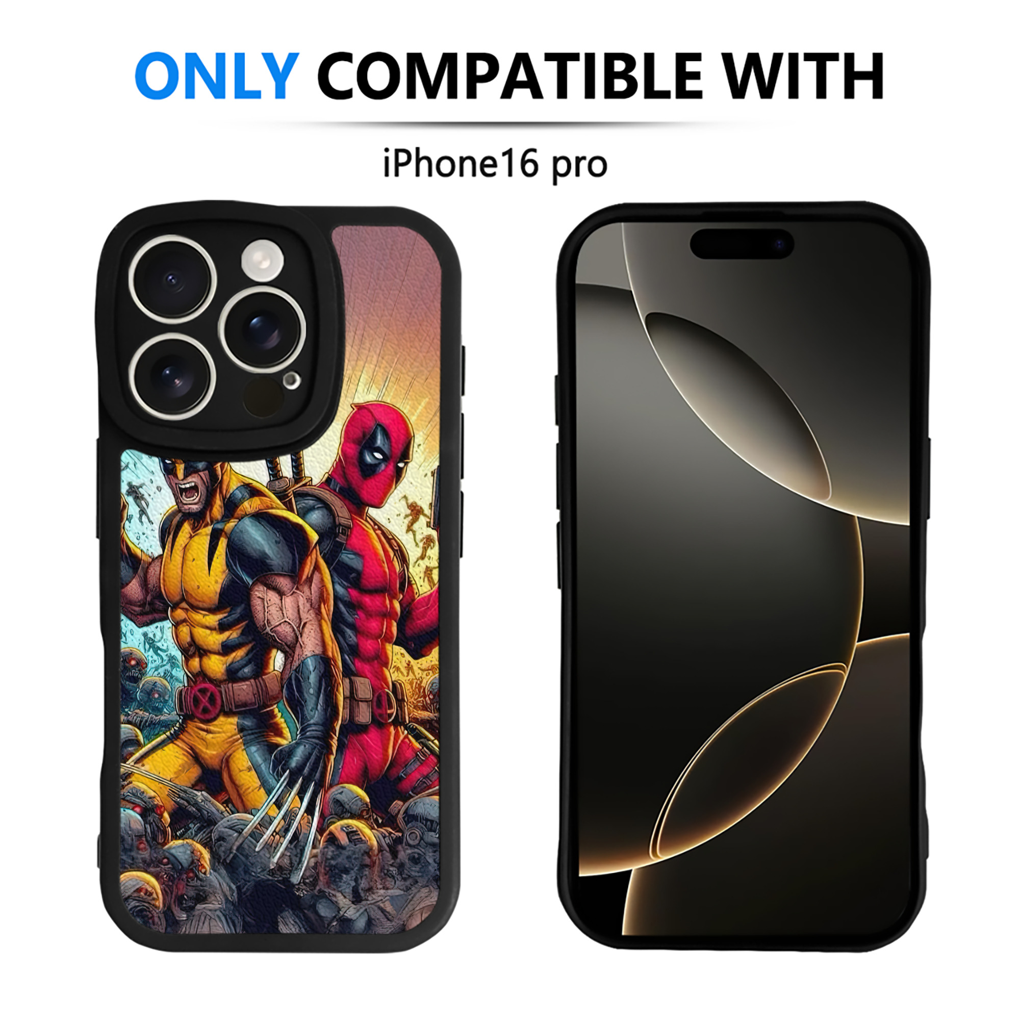 （画像用） Deadpool デッドプール 【iPhone 16シリーズ対応】シリコンスマホケース（レザー調） 材質：シリコン